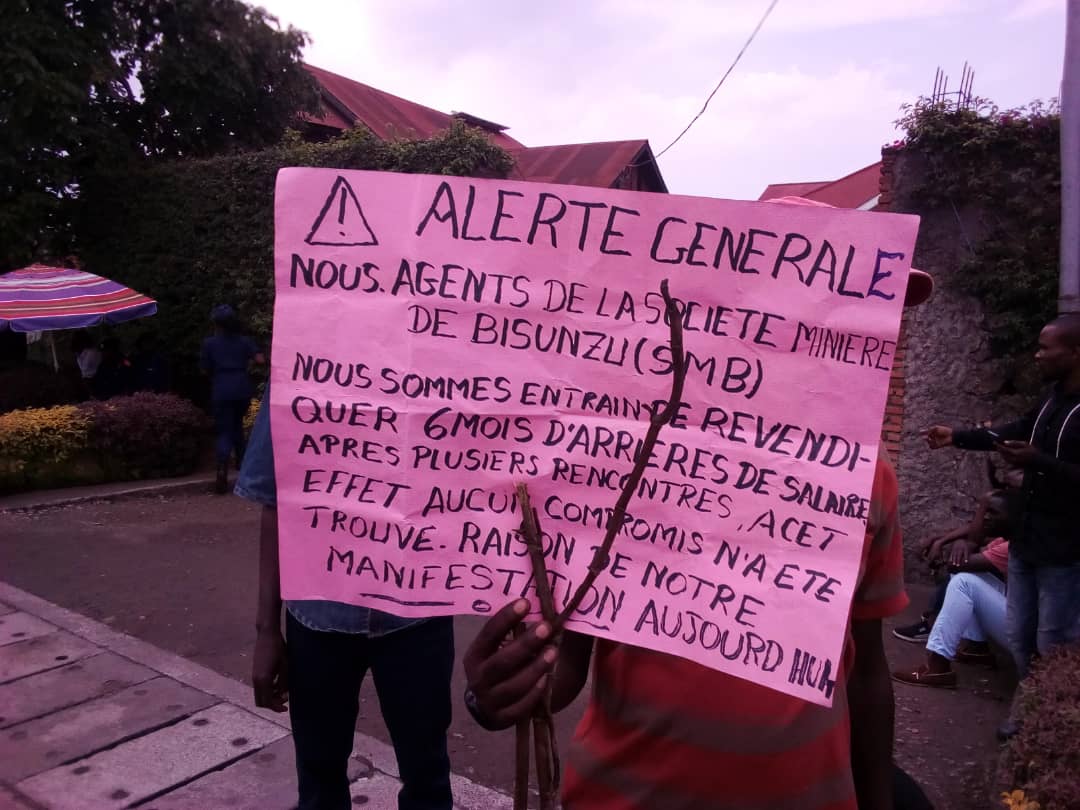 Goma : Sit-in de certains agents de la SMB, ils exigent le paiement de  6 mois d&rsquo;arriérés de salaire (Nord-Kivu)