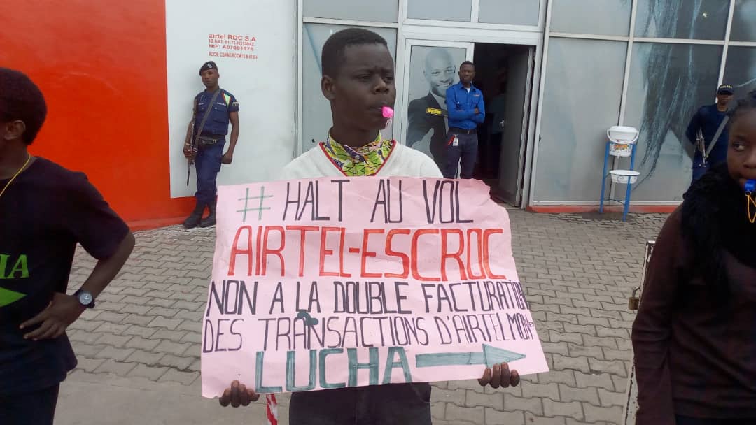 Goma : « Sit-in non stop », La Lucha dénonce la mauvaise qualité de travail d&rsquo;Airtel