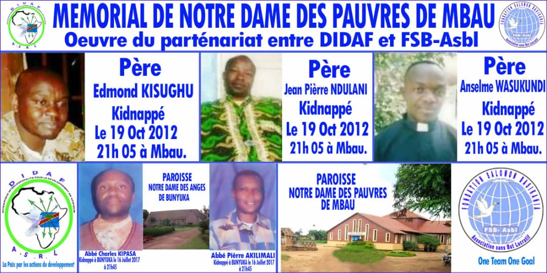 BENI: 10ème triste anniversaire du rapt des 3 prêtres de la Paroisse Mbau