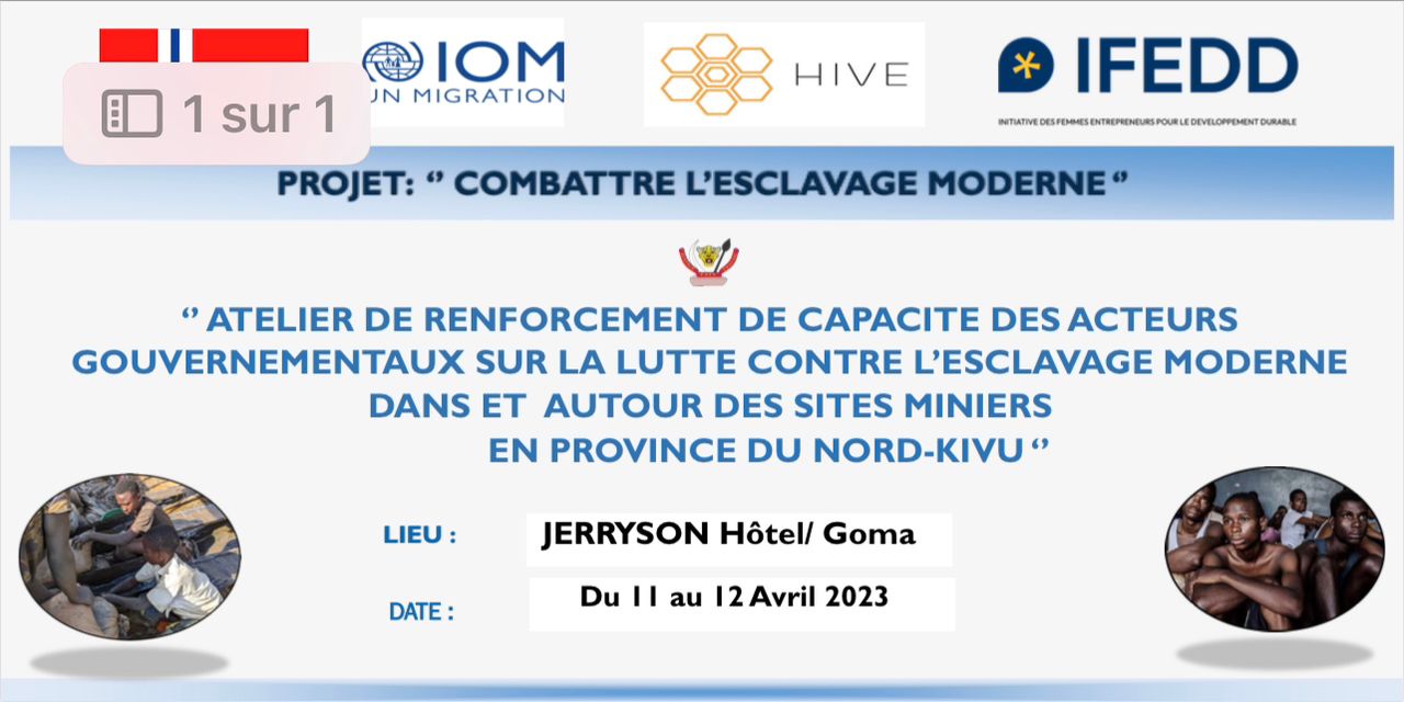 Nord-Kivu : Les acteurs gouvernementaux outillés sur la lutte contre l&rsquo;esclavage moderne sur les sites miniers