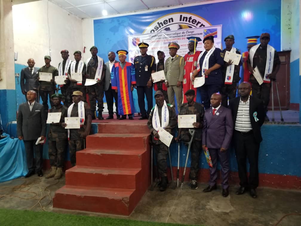 ESU: l’Université des Martyrs du Congo décerne les brevets de bravoure à certains militaires blessés de guerre