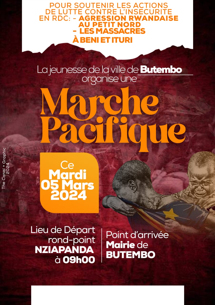 Butembo : Le conseil urbain de la jeunesse annonce la tenue d&rsquo;une marche pacifique pour dénoncer la montée de l’insécurité au Nord-Kivu