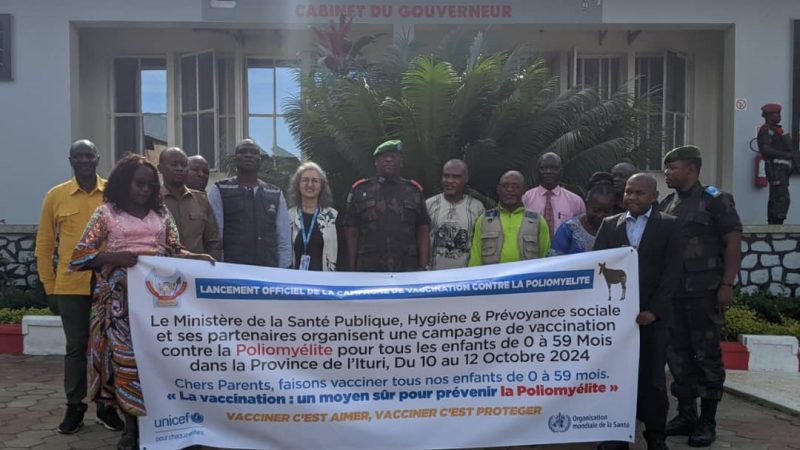 Ituri : 1483 654 enfants attendus pour la vaccination contre la poliomyélite dans la campagne prévue du 10 au 12 octobre