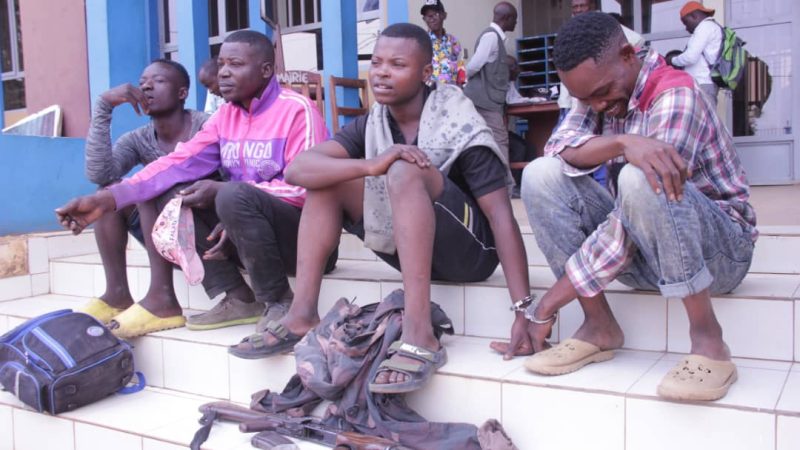 Nord Kivu: La police nationale nationale congolaise présente un groupe de bandits à la presse