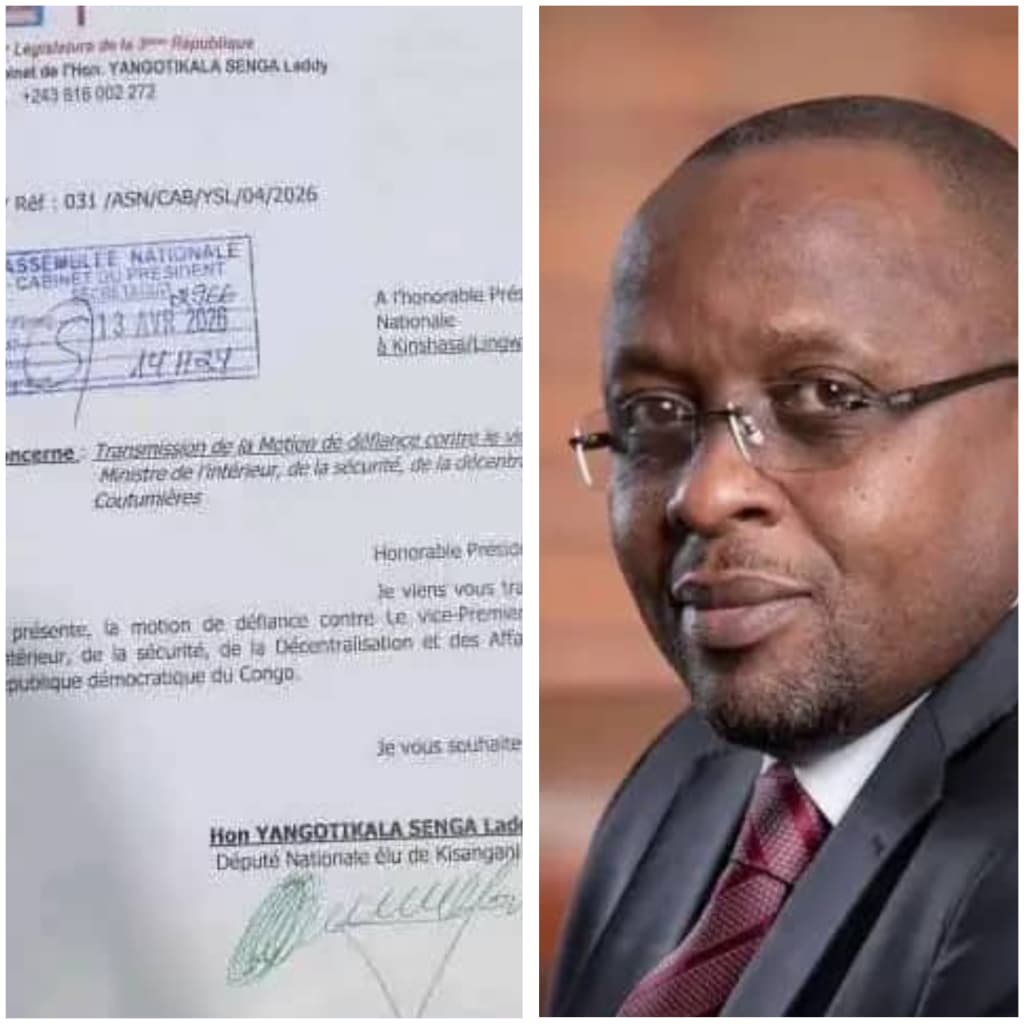 RDC : Une motion de défiance contre le vice-premier ministre, ministre de l’Intérieur déposée à l’assemblée nationale